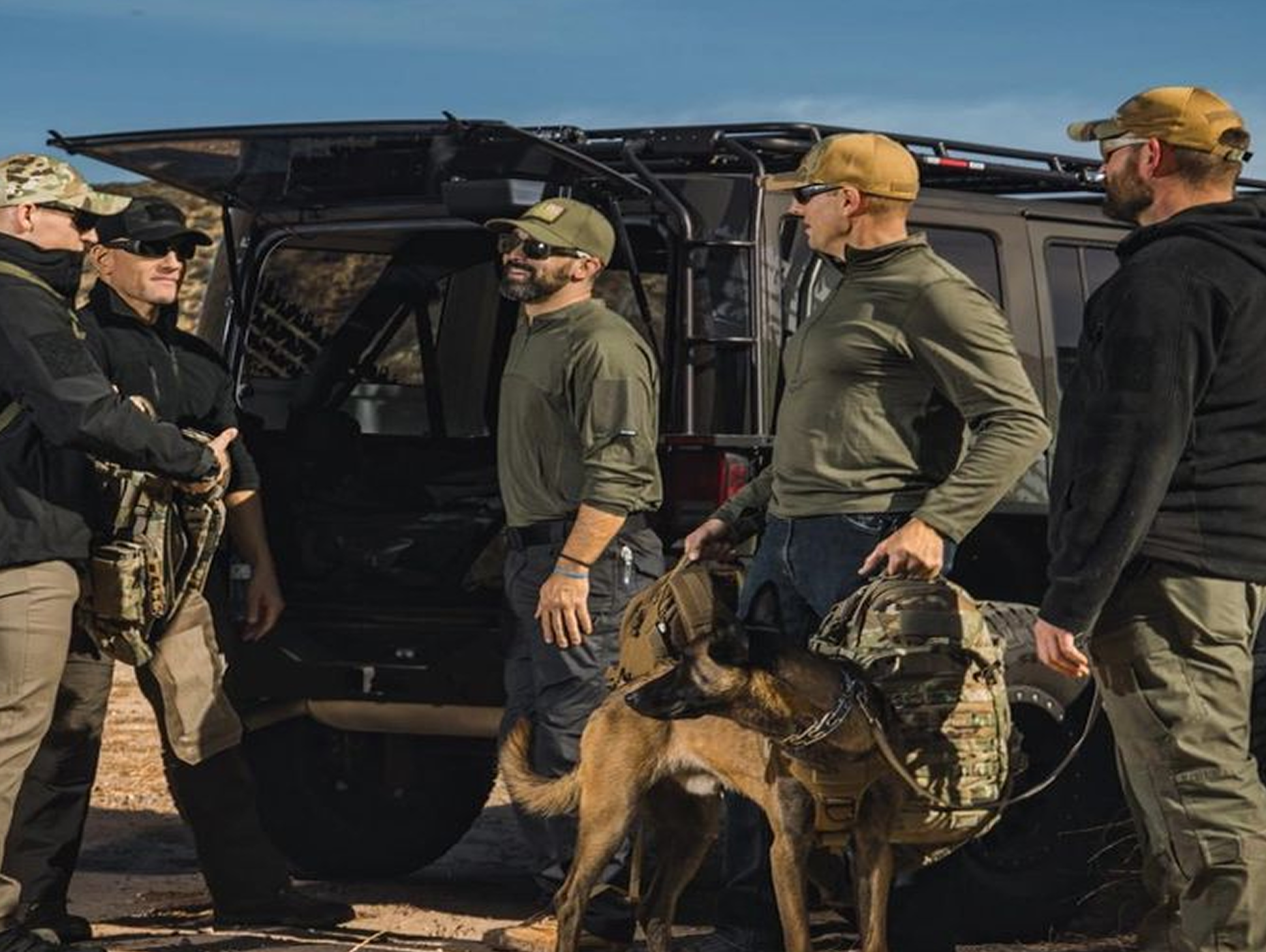 Security vehicle at facility checkpoint